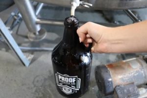 Proof Brewing Company growler filled with water