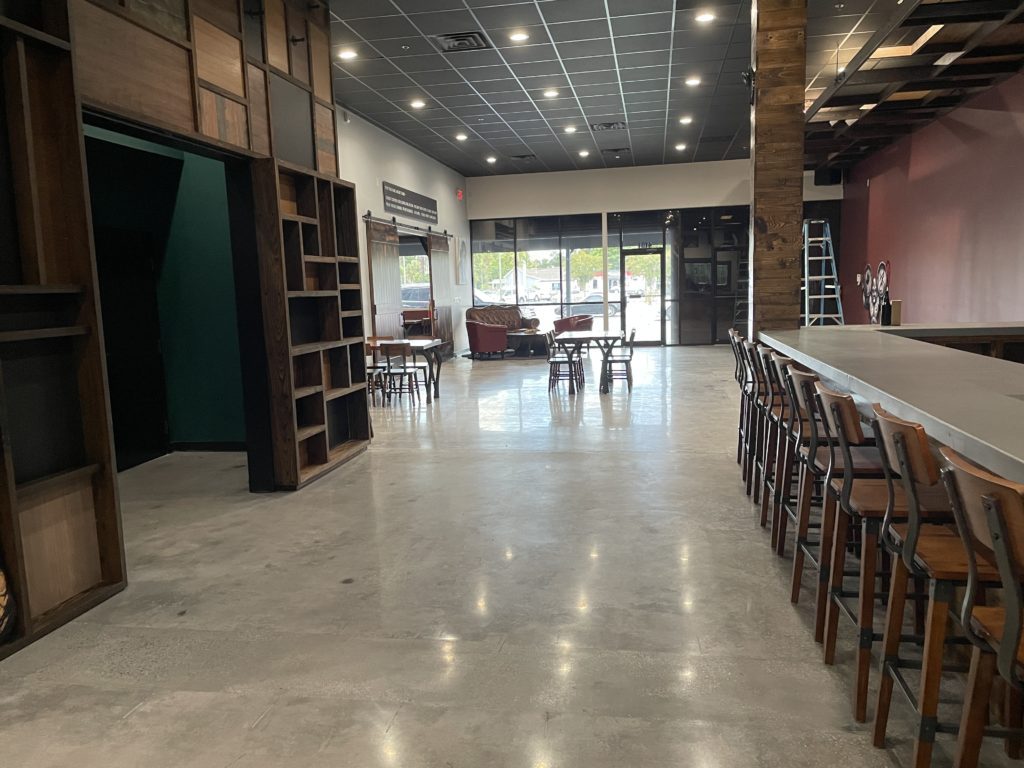 Spacious interior taproom