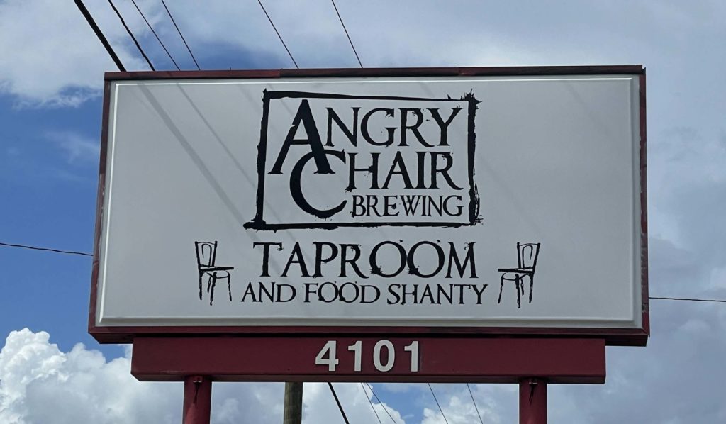 Angry Chair Brewing road sign