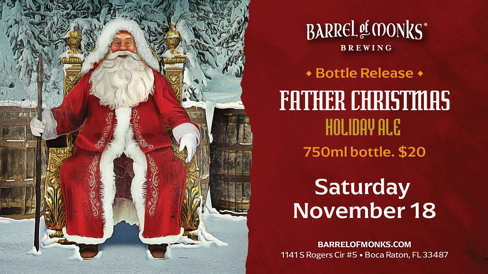 Barrel of Monks Brewing Father Christmas 2023