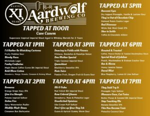 Aardwolf 11 year anniversary taplist
