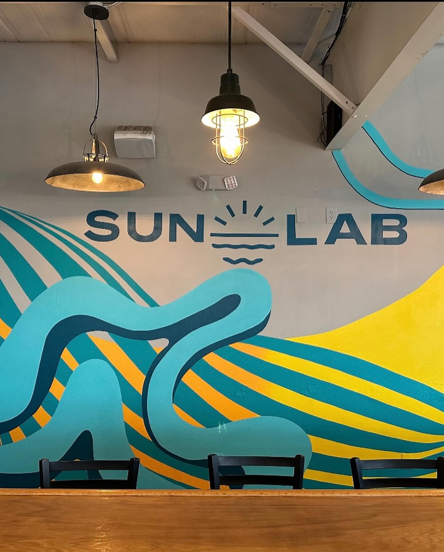 Sun Lab Brewing logo painted Interior