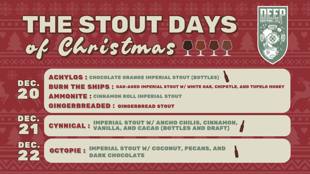 Deep Brewing's Stout Days of Christmas