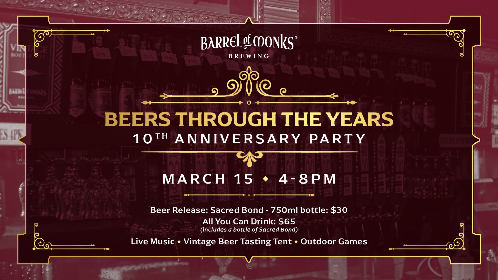 Barrel of Monks Brewing 10th Anniversary